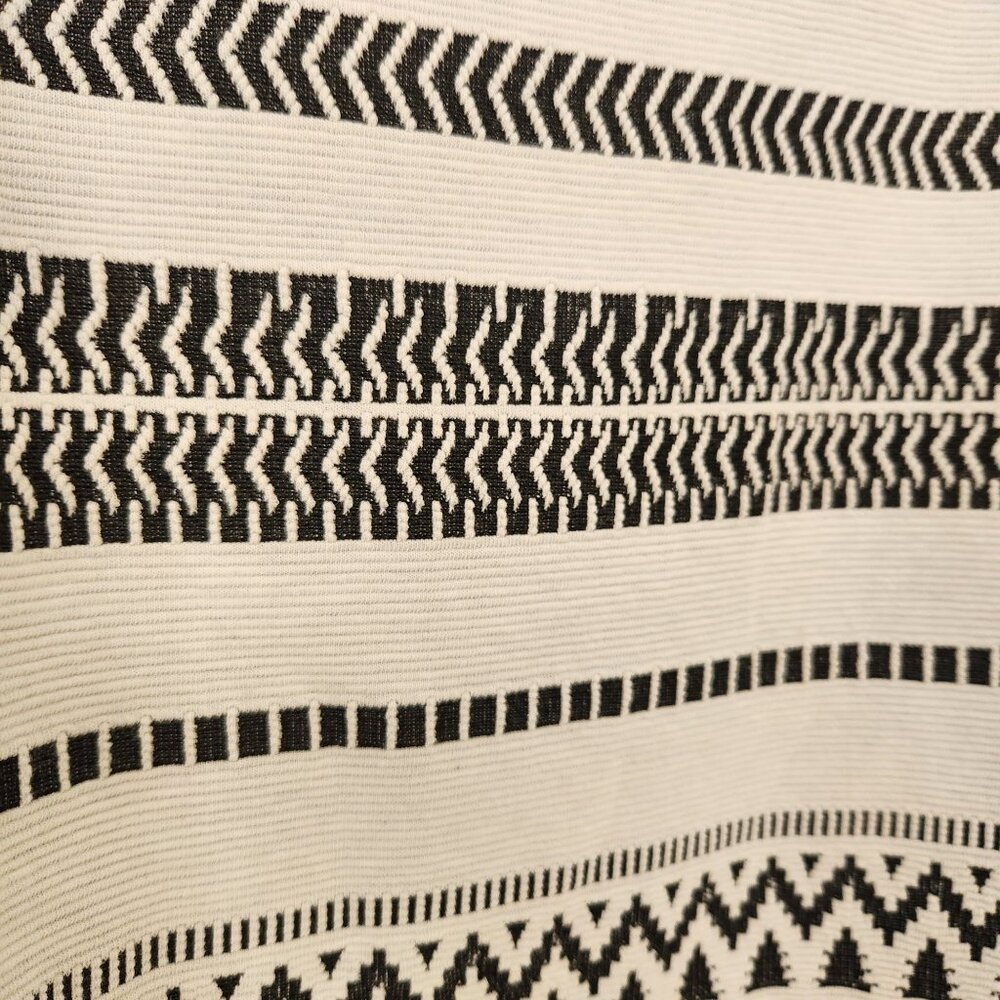 J Jill Black White Textured Knit Boatneck Striped Sweater Fall Cabin Scandi - Picture 3 of 8